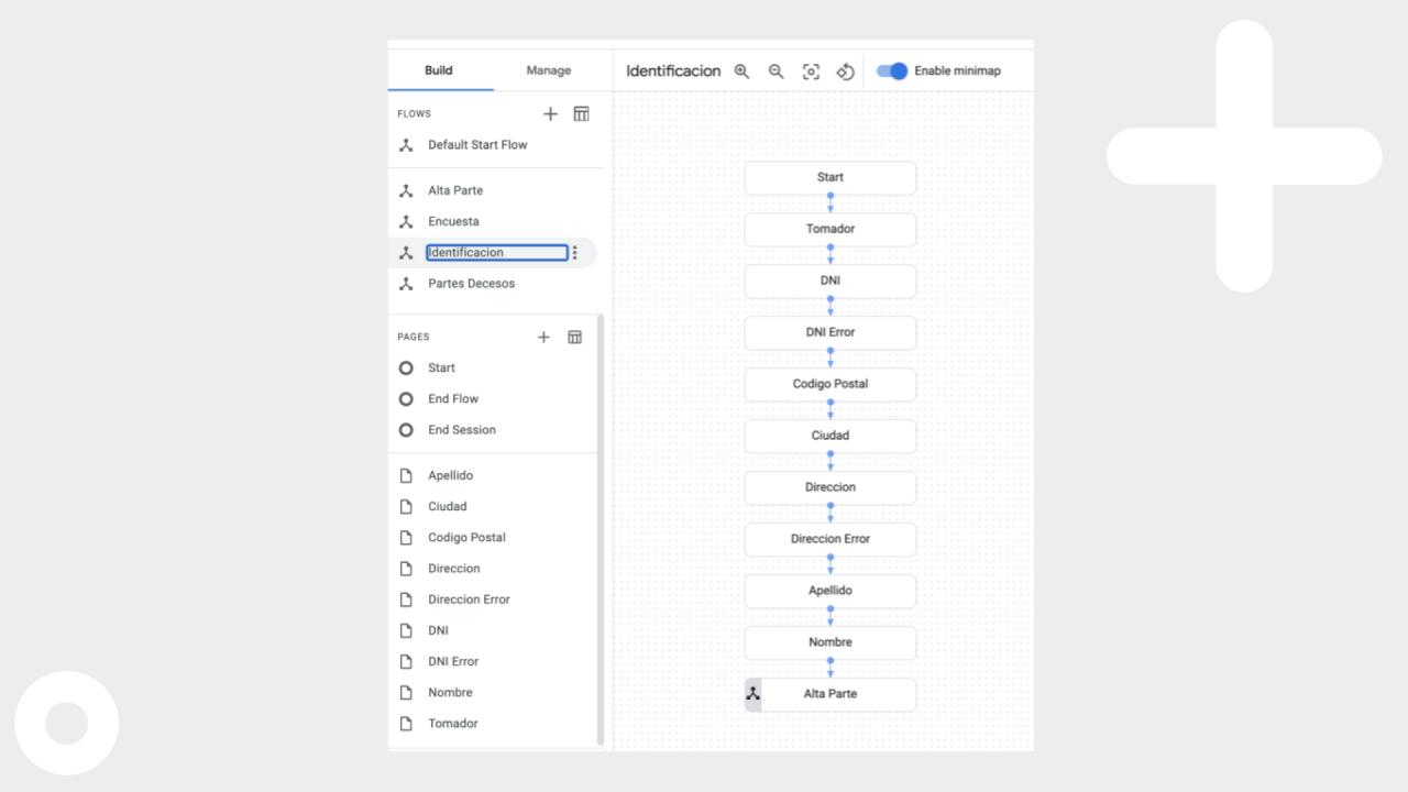 flujo dummy en dialogflow cx para testear voice bot