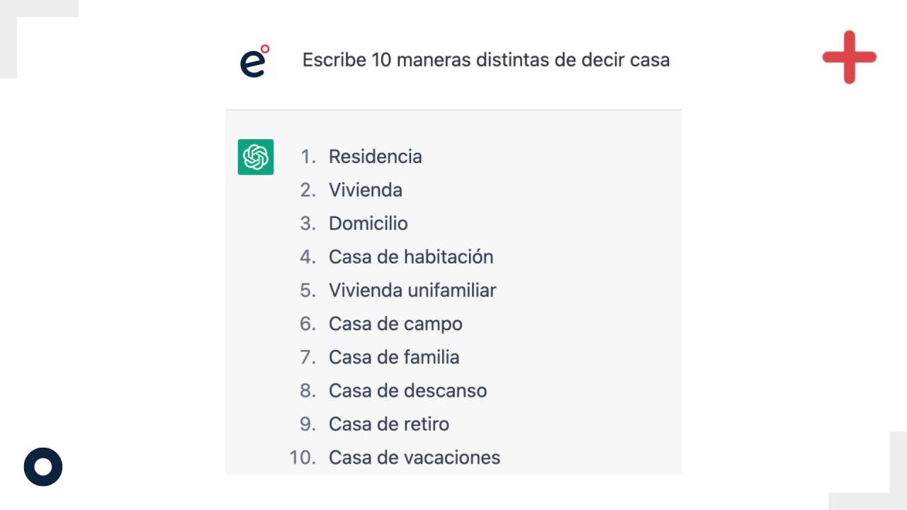 Chat GPT no es una solución para empresas-10 maneras de decir casa